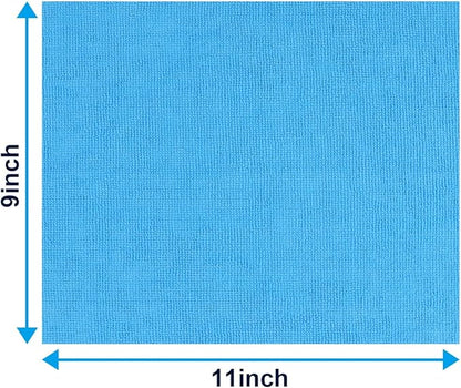 GLIMGLINT Shop Towel, 100 Pack Blue Microfiber Cleaning Cloth, Ultra Absorbent