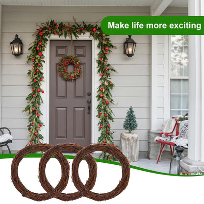 GNIEMCKIN 7 Pack 11.8 Inch Natural Grapevine Wreaths, Vine Branch Wreath, Grapevine Garland for DIY Crafts and Christmas Decorations, Ideal for Indoor and Outdoor Use
