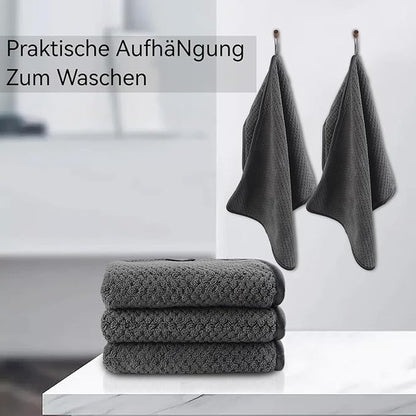 KinHwa Microfiber Hand Towels for Bathroom Soft and Absorbent Face Towels Grey