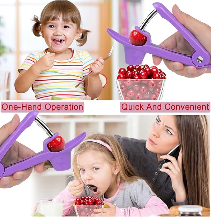 Cherry Pitter Olive Pitter Tool, Cherry Pitter Remover, Fruit Pit Core Remover with Space-Saving Lock Design for Make Fresh Cherry Dishes, Cherry Pie and Jam and Cocktail Cherries