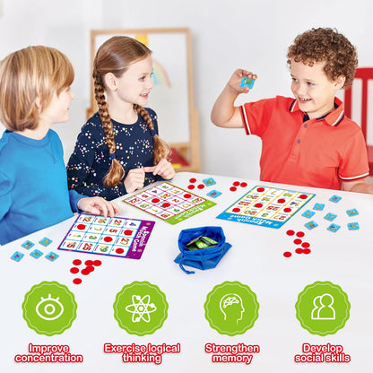 Quilinz Spanish Alphabet Bingo Games,Letter/Number/Sight Word for Kindergarten,ABC and 123 Bingo Board Match Games for Kids 4-6,Learn Spanish Flash Cards,Toddler Educational Toys