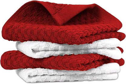 Infinitee Xclusives Premium Dish Cloth 100% Cotton 12 x 12 Inches |Pack of 4|