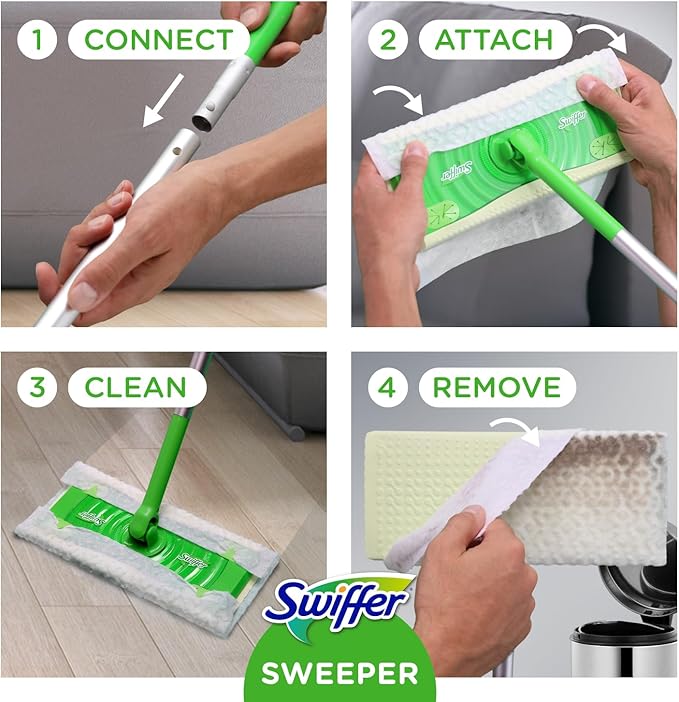 Swiffer Sweeper 2-in-1 Mops for Floor Cleaning, Dry and Wet Multi Surface Floor