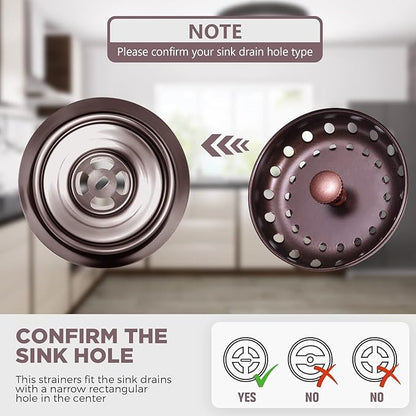 Mudder 3 Pcs Kitchen Sink Drain Strainer and Stopper Stainless Steel Garbage