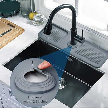 Silicone Sink Splash Guard for Kitchen & Bathroom, 17.7 inch Faucet Mat