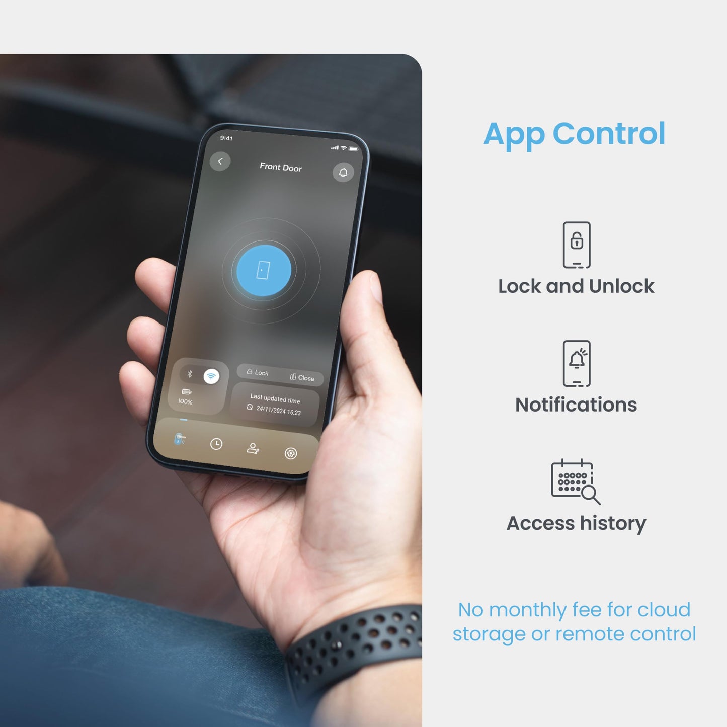 Lockly PIN Genie Pro Zeno Series Smart Lock, Keyless Entry Door Lock with Apple Home Key, Built-in Wi-Fi Keypad Deadbolt Locks for Front Door, App Remote Control, IP65 Weatherproof, Easy Installation