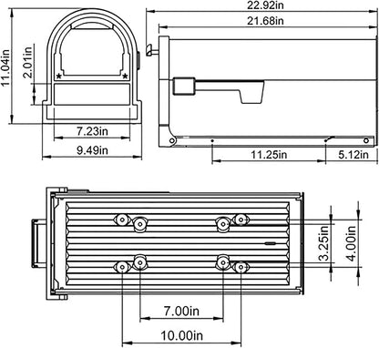 Architectural Mailboxes Arlington Steel Post Mount, Textured Bronze, Large | Galvanized steel build for outside with weather-resistant build and rust-resistant powder-coat finish. USPS approved.