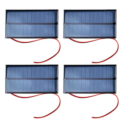 4 Pcs Mini Solar Panel,1W DC 6V Polysilicon Solar Cell Charger Module,with 30cm Cable,Small Photovoltaic Power Cells Charge,for Scientific Research Projects,Making Lawn Lights,Landscape Lights,DIY