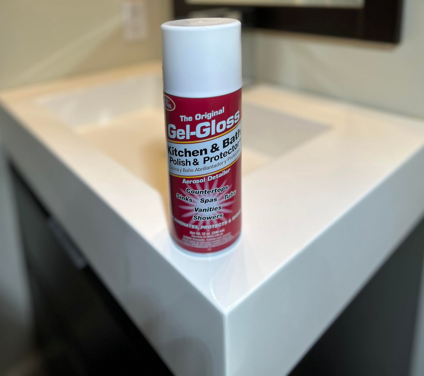 Original Gel Gloss Kitchen and Bath Polish and Protector, 12oz. Aerosol Can, Pink