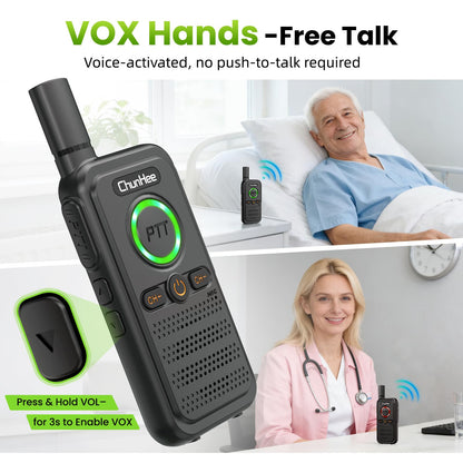ChunHee Wireless Intercom System, 2 Way Voice Intercom for Home, 1.5-Mile Long Range, 16 Channels Portable Intercom with VOX & SOS Alarm, Easy Install Intercom for Elderly, Business & Basement