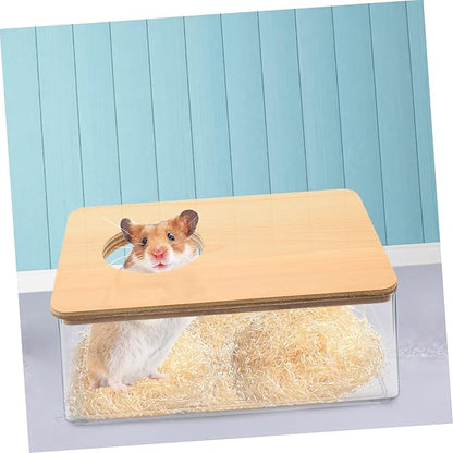 GANAZONO Large Hamster Sand Bath Reusable Chinchilla Dusting House for Hamster Gerbil Mouse Rat Chinchilla Portable Pet Bathing Box
