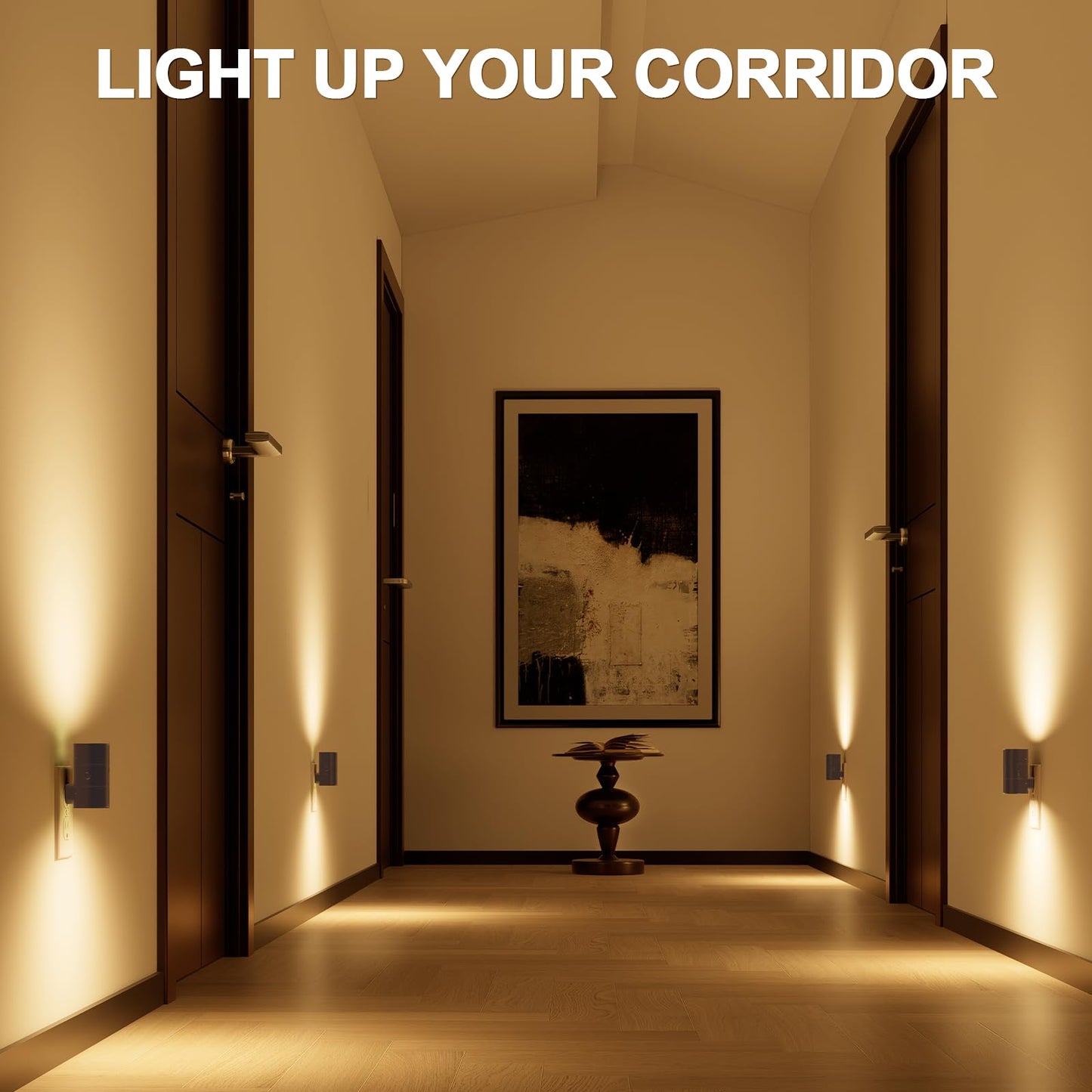 NIORSUN Night Lights Plug into Wall, Dimmable with 3 Color Modes & Auto On/Off Sensor, Ultra-Slim Nightlight for Hallway, Bathroom, Bedroom, Nursery, Kitchen (4 Pack, Black)