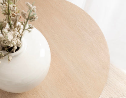 Kate and Laurel Foxford Modern Tiered Round Drink Table, 12 x 12 x 30, Light Natural, Transitional Two-Tier Circle Plant Stand for Use as Living Room Pedestal Table or Small Bedroom Nightstand