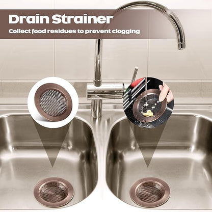 Retisee 2 Pcs Sink Strainer Stainless Steel Kitchen Sink Drain Strainer Basket