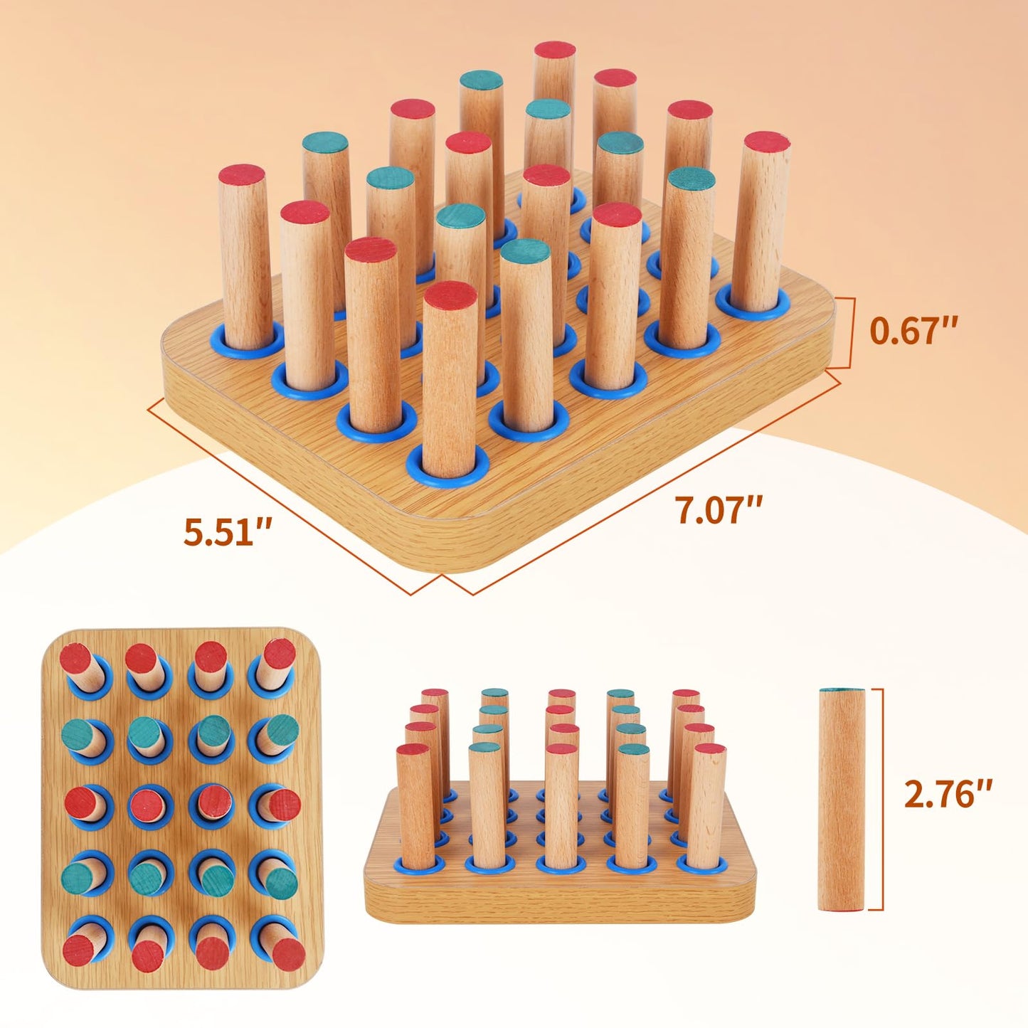 YiePhiot Wooden Pegboard for Occupational Therapy, Occupational Therapy Tools, Peg Board, Hand Therapy Equipment Hand Therapy Peg Board to Improve Finger Dexterity