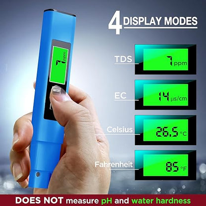 2025 All-New 4 in 1 Tds Meter Digital Water Tester - Accurate and Reliable TDS EC & Temp(°C,°F) Meter - 0-9999ppm - Professional Testing for Drinking Water, RO/DI System, Aquariums etc