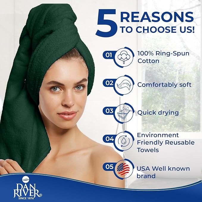 DAN RIVER 8 PC Luxury Bath Towels