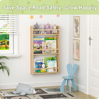 Bidami Wall Bookshelf for Kids, 3 Tier Kids Bookshelf Wall, 16.5 inch Floating Book Shelves for Nursery, Great for Bedroom, Living Room, Play Room and Nursery.