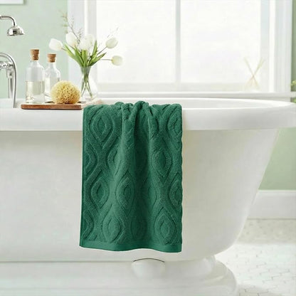 Artoid Mode 1 Pc Dark Green 3D Diamond Grid Jacquard Hand Towels