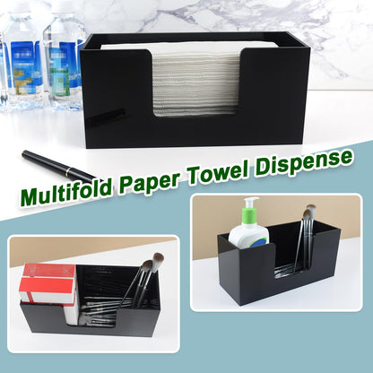 Paper Towel Holder Countertop, Black Acrylic Bathroom Napkin Holder, 1 Pack