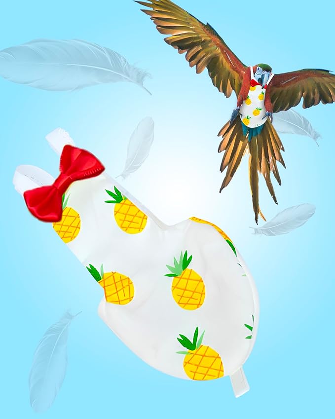UKJENT Bird Diaper Protective Parrot Nappy 2 Pack, Reusable Outdoor Flight Suit with Waterproof Inner Layer, Machine Washable Cute Urine Wet Suit for Parrots Medium(M)