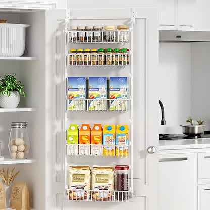 Delamu Over The Door Pantry Organizer, 5-Tier Pantry Door Organizers and Storage