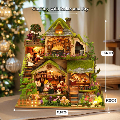 RHZN Miniature House Kit, Dollhouse Kit, Miniature Kit, DIY Mini House Building Kit for Adult, Forest Adventure