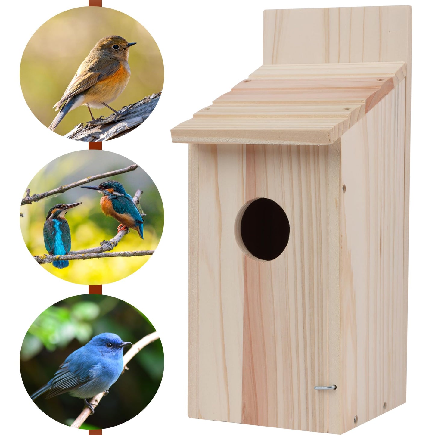 2 Pack Bird Houses for Outside,Blue Bird Box House for Outside,Cedar Finch Swallow Wren Hummingbird Birdhouse,DIY