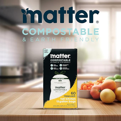 Matter Compostable 13 Gallon Tall Kitchen Trash Bags