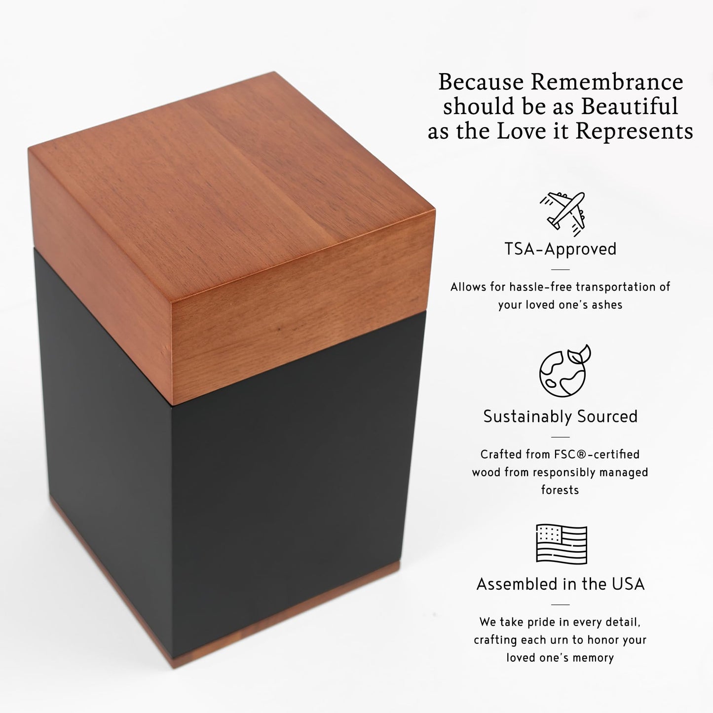 Timeless Walnut Wood Urn for Ashes Adult Male & Female Large – Handcrafted Cremation Urn for Human Ashes – Keepsake Box & Memorial Keepsake - Large Urns for Women & Men – Pet Urns for Dogs