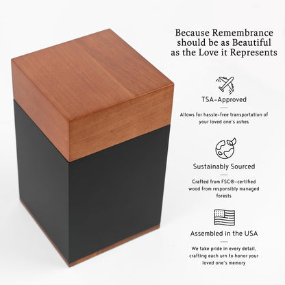 Timeless Walnut Wood Urn for Ashes Adult Male & Female Large – Handcrafted Cremation Urn for Human Ashes – Keepsake Box & Memorial Keepsake - Large Urns for Women & Men – Pet Urns for Dogs