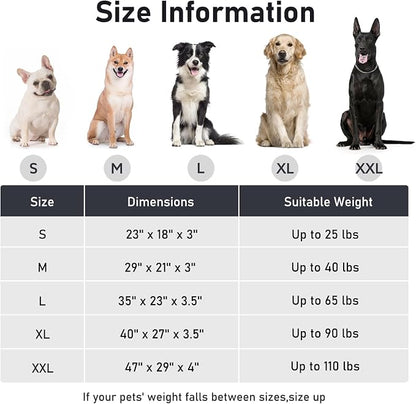 FURTIME Washable XL Dog Bed for Extra Large Dogs, Deluxe Dog Crate Beds Comfy Fluffy Kennel Pad Anti-Slip Pet Sleeping Mat, Machine Washable Dogs Pillow, 40"x27"x3.5", White