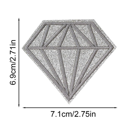 27Pcs Diamond Iron On Patches Shiny Glitter Embroidered Applique Decoration for Clothing Jackets Jeans Backpacks Trucker Hats Bags Denim Repair DIY Accessory Art Crafts