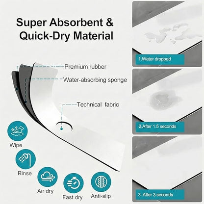 Customizable Kitchen Sink Faucet Mat: 30" Lx5.5 W Absorbent Splash Guard