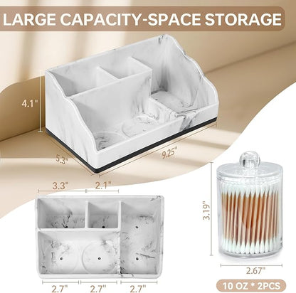 Marble Bathroom Countertop Organizer, Toothbrush Holders