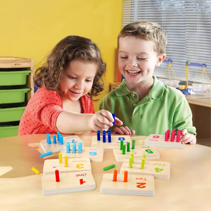 Gserin Wooden Counting Numbers Peg Board for Kids, Montessori Math Toy for Toddlers, Math Manipulatives Preschool Early Learning Educational Materials for Kids 3 4 5 6 7