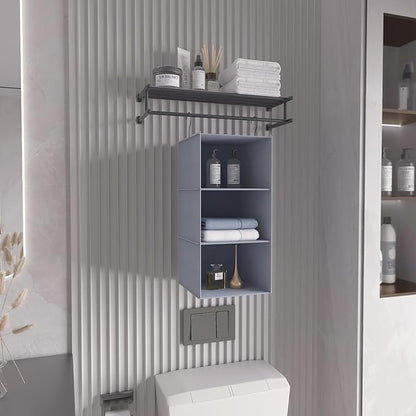 Hanging Closet Organizer and Storage 3-Shelf, Easy Mount Foldable Hanging