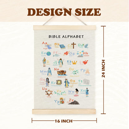Supwhd Bible Verse Posters for Kids, Bible Alphabet Poster Hanger Frame, Christian Classroom Decor, Alphabet Wall Decor for Classroom Church School Christian Home, 16x24