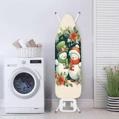 ZDCUSTOM Couple Snowman Ironing Board Cover, Merry Christmas Non Stick Scorch