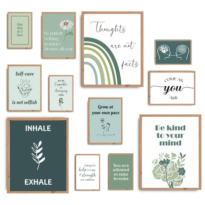 Sage Green Mental Health Posters, Mental Health Matters Poster, Therapy Office Decor (UNFRAMED)