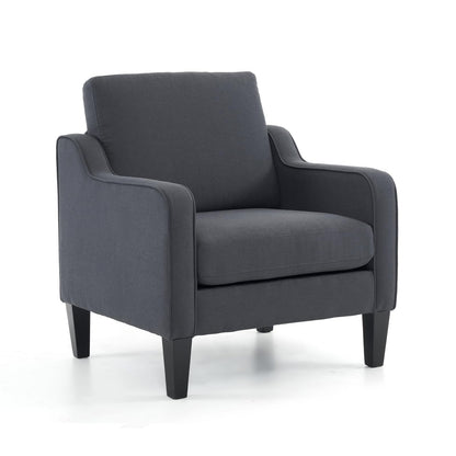 VINGLI Accent Chairs for Living Room Chairs Mid Century Modern Chair Sofa Chair Upholstered Arm Chair with Scooped Arms for Bedroom, Apartment, Office, Studio, Waiting Room, Play Room