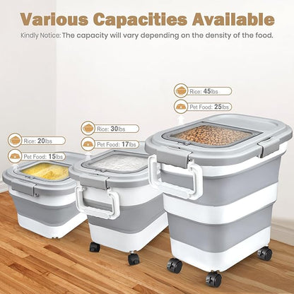 Rice Storage Container, Collapsible Airtight Food Storage Containers 20-30 Lbs
