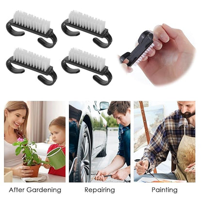 20 PCS Handle Grip Nail Brush Cleaner Black Nail Cleaning Brush Nylon