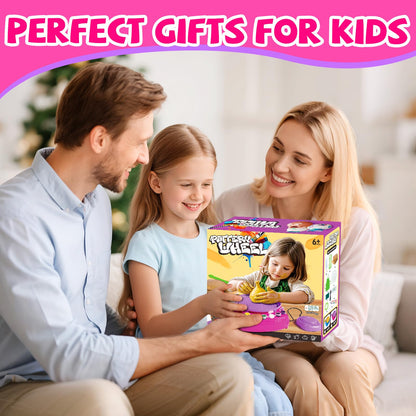 Vinkp Pottery Wheel for Kids - Complete Pottery Painting Kit Arts and Crafts for Kids Ages 8-12 with Air Dry Clay Art Supplies for Girls Boys Toys Birthday Gifts for 6 7 8 9 10 11 12 - Pink
