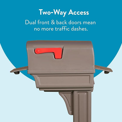 Architectural Mailboxes Gentry Mailbox with Post, Mocha, Large | Includes the matching post and all hardware. Durable plastic build with weather-resistant outdoor construction. USPS approved