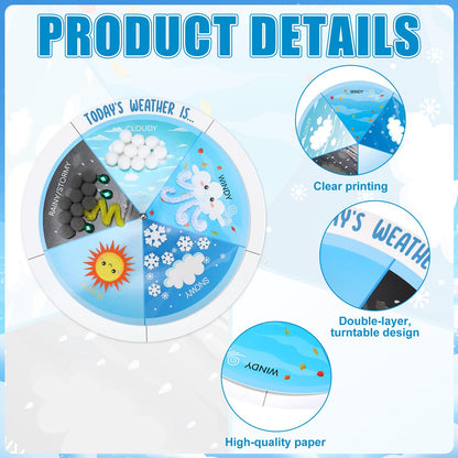 RoundFunny 24 Set Weather Wheels DIY Weather Wheels Chart Crafts for Kids Preschool Learning Toys for Educational and Learning Activities (Not Included Glue)