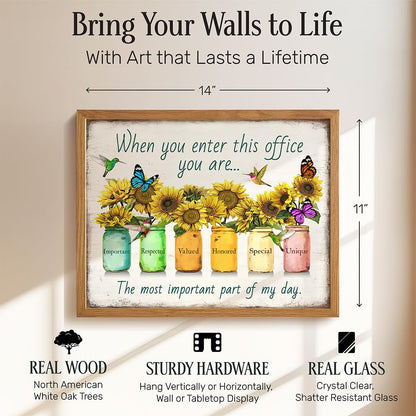Inspirational Posters For Office 11x14 FRAMED - Inspirational Quotes Workplace Wall Decor - positive affirmation Home Office Decor - Teamwork Posters - Entrepreneur Gifts - Motivation Poster Print