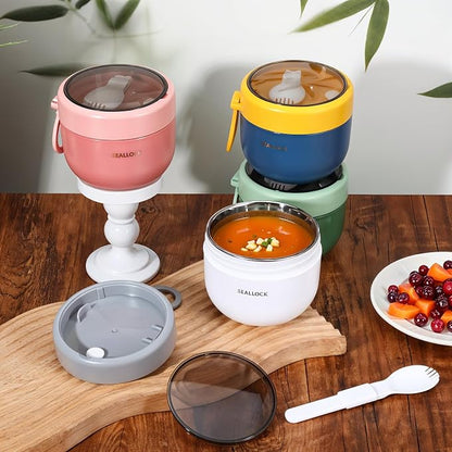 4pcs Overnight Oat Containers with Lids and Reusable Plastic Spoons,20oz Portable Stainless Steel Yogurt Breakfast On The Go Cups, Cups for Cereal,Milk and fruit Salad Storage Container