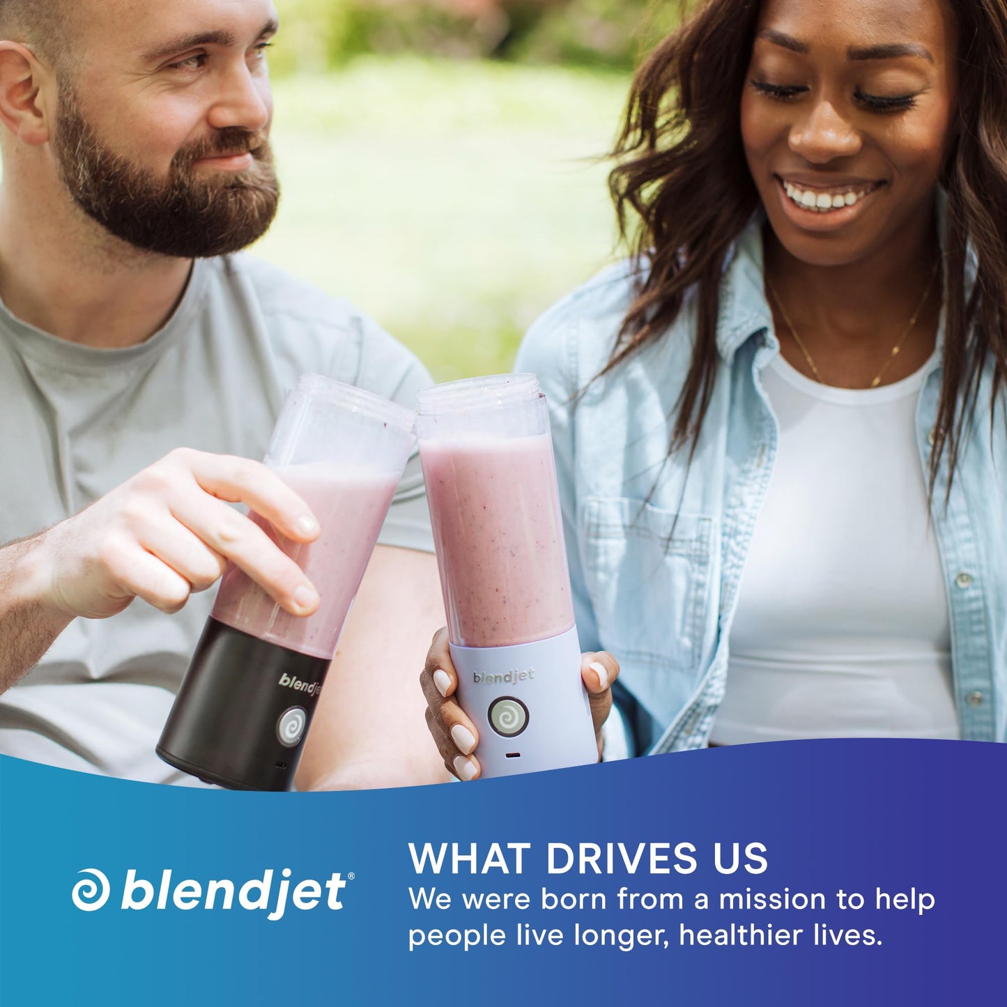 BlendJet 2 Portable Blender – Small Cordless Blender for Smoothies & Shakes, Mini USB-C Rechargeable, Self-Cleaning, Quiet Travel Blender with Stainless Steel Blades