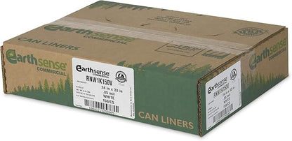 Earthsense Commercial RNW1K150V Recycled Can Liner, 13 gal, .85 mil